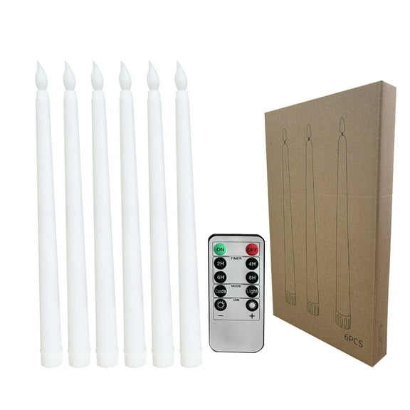 Indoor Halloween Decor LED Taper Candle Set – Timing Adjustable Brightness Flameless Candles with Remote– Warm Glow Tabletop Seasonal Ornament for Halloween Christmas Wedding Decor