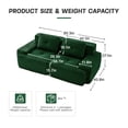 thumbnail image 2 of DEALTOPS Oversized Corduroy Loveseat, Sponge Filler Deep Seat 2-Seater Sofa for Living Room, No Assembly Needed, Green, 2 of 9