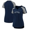 Women's Fanatics Branded Navy/Gray New York Yankees Iconic League Diva Raglan V-Neck T-Shirt