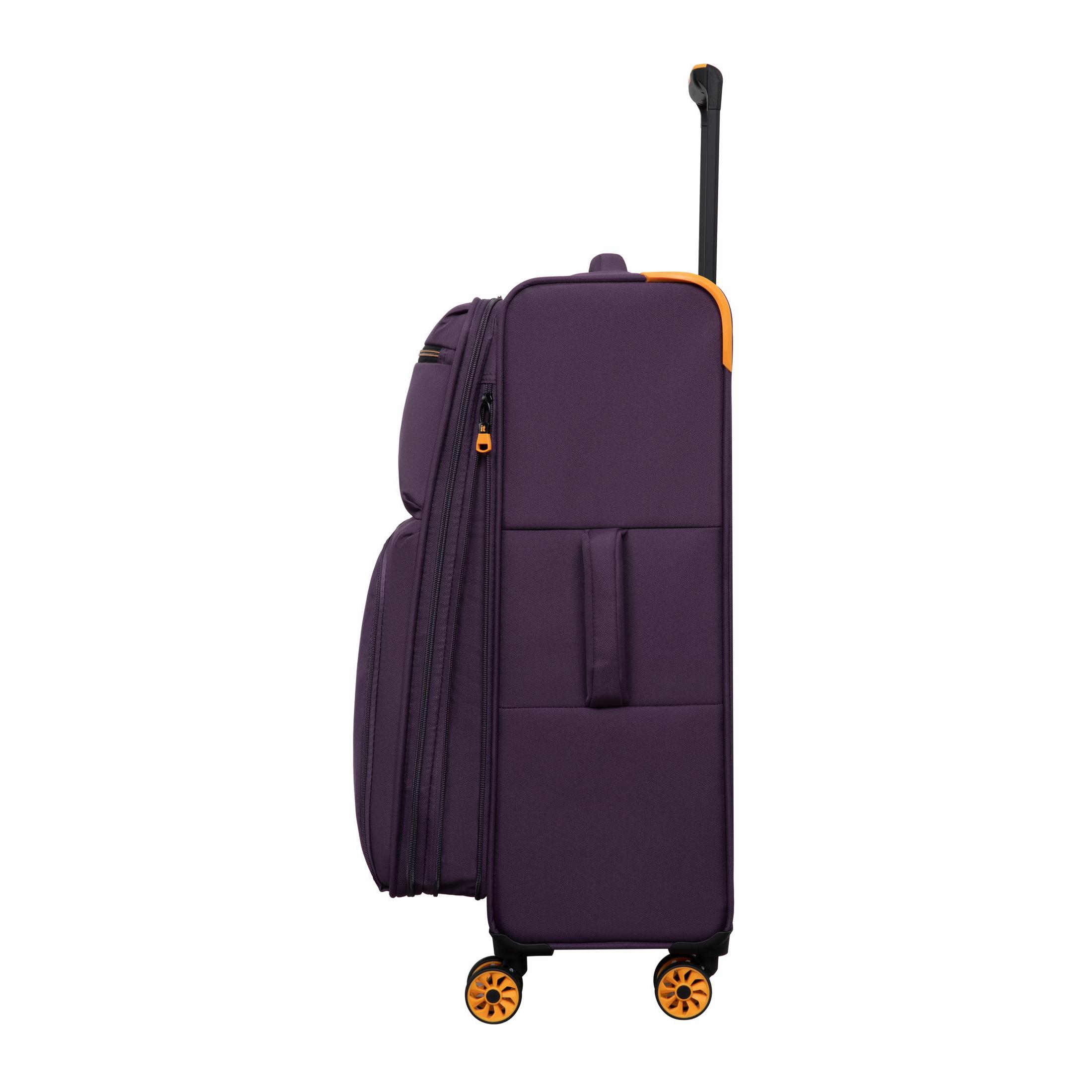 it luggage Compartment 28" Checked Softside 8 Wheel Expandable Spinner, Plum Perfect