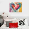 thumbnail image 4 of Nawypu  Abstract Colorful Textural Heart Painting Canvas Wall Art, 4 of 4