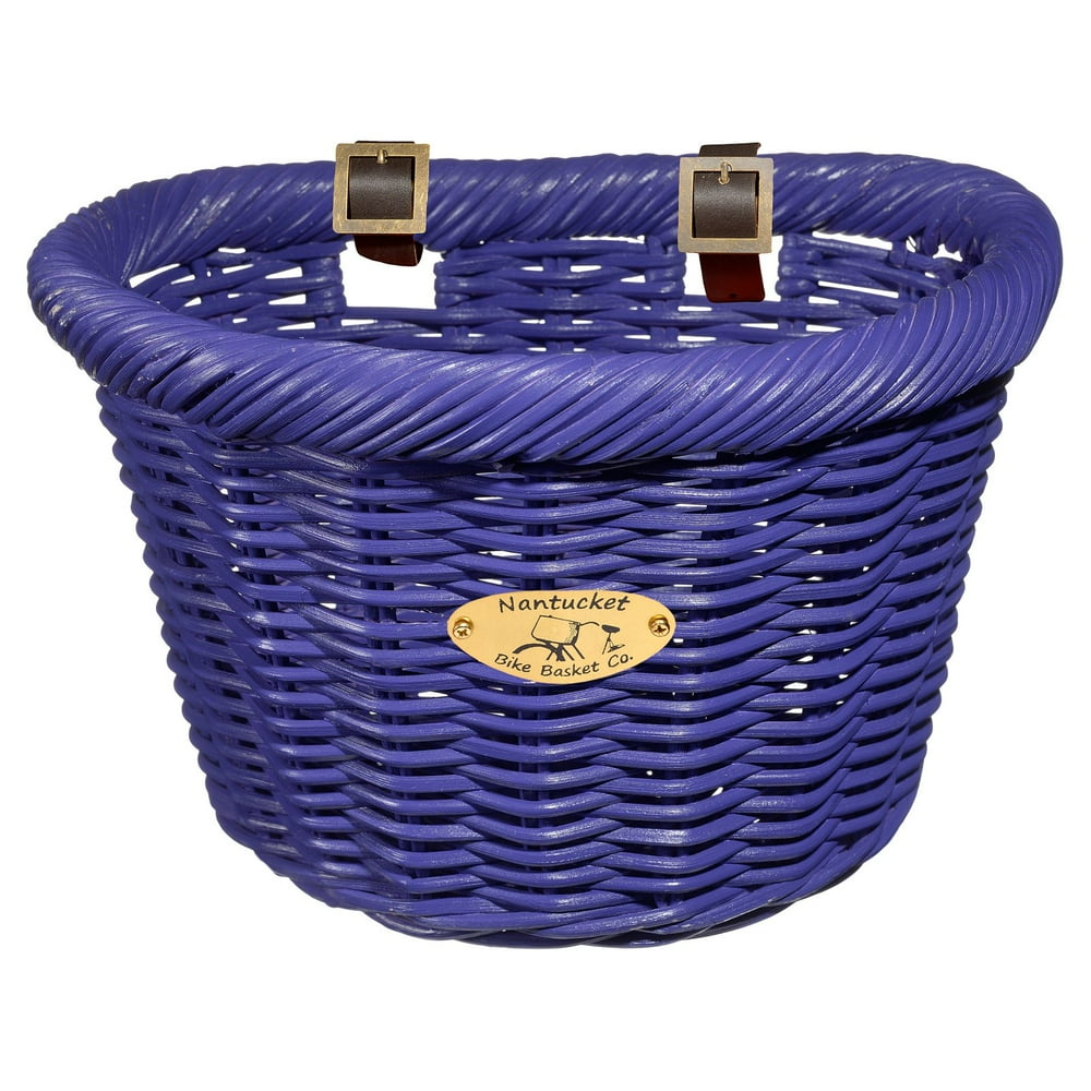 Nantucket Bicycle Basket Co. Cruiser Adult DShape Basket, Purple