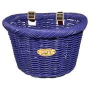 Nantucket Bicycle Basket Co. Cruiser Adult D-shape Basket, Purple, 14.5 x 10.5 x 9.5