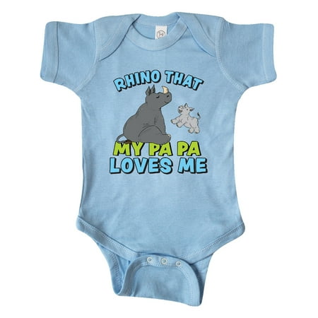 

Inktastic Rhino That My Papa Loves Me with Cute Rhinos Gift Baby Boy or Baby Girl Bodysuit