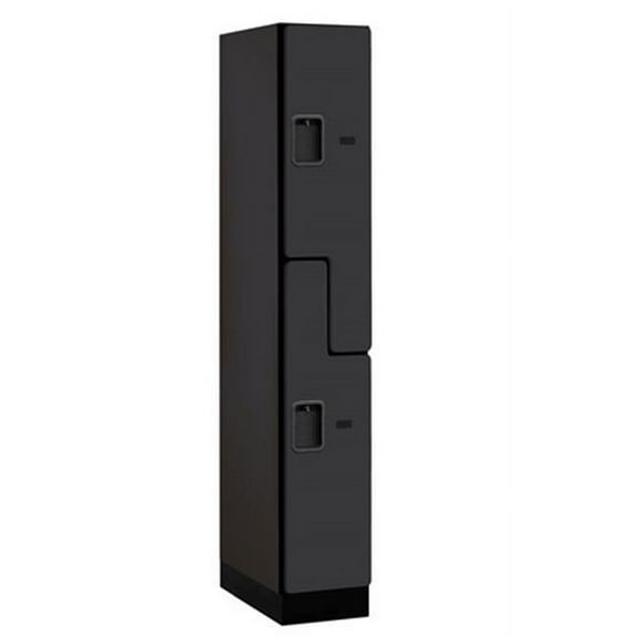 Salsbury  Assembled Locker, 2 Tier, 12X21X76, Black
