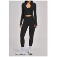 thumbnail image 4 of PISONIC Workout Sets for Women 3 Piece Long Sleeve Zip Up Jacket, V-neck Cami Tank Top, High Waisted Leggings Gym Athletic Sets, 4 of 6