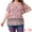 Pink, variant on DARING DIVA Women's Plus Keyhole Ruffle Boho Floral Top 1X Navy Blue
