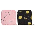 thumbnail image 1 of Bolsas de Almacenamiento Zulema 2 Unids Organizador de Maquillaje Compacto Negro con Flor Rosa, 1 of 8