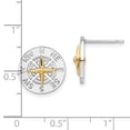 thumbnail image 2 of FJC Finejewelers Sterling Silver and 14k Gold Dangle Polished Mini Compass with Needle Post Earrings, 2 of 6