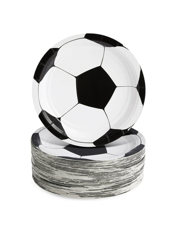 80 Pack Soccer Ball Plates, Sports Themed Birthday Party Supplies and Decorations (7 in)