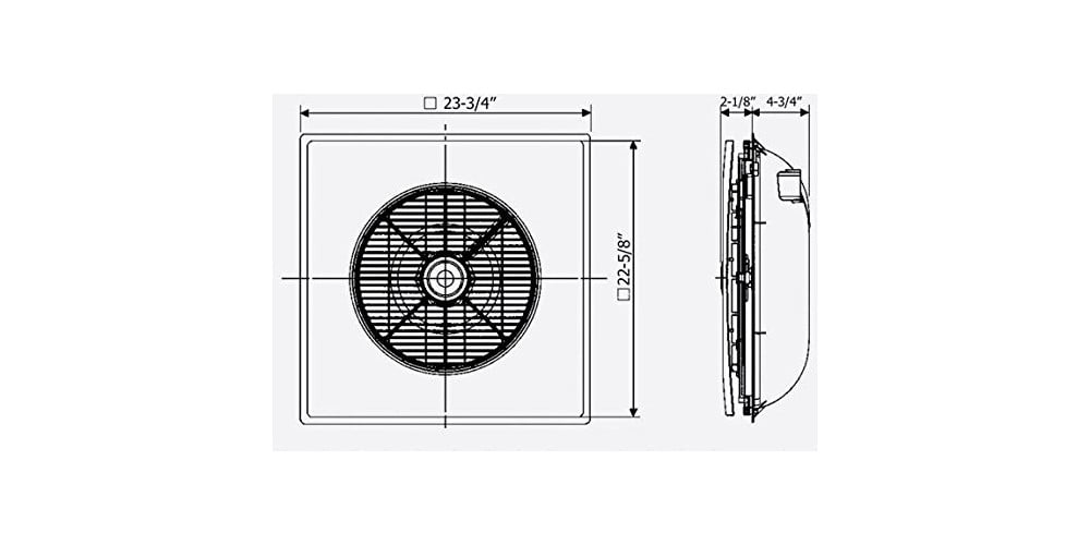 24" Drop Ceiling Tile Fan SA-398WC (Fan for Drop Ceiling Installation Only) 2-Speed - Wall Control Included