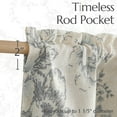 thumbnail image 6 of Curtainking Linen Floral Valance Double Layer Kitchen Valance Rod Pocket Grey Valance for Living Room 50x18 inch 1 Panel, 6 of 8
