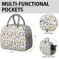 thumbnail image 6 of Womens White Cartoon Dinosaurs Knights Pattern Lunch Box for Work,Insulated Lunch Bag for Women,Loncheras Para Mujer,Leakproof Adult Lunch Bag for Work,Beach,Travel,Picnic,Camping, 6 of 7
