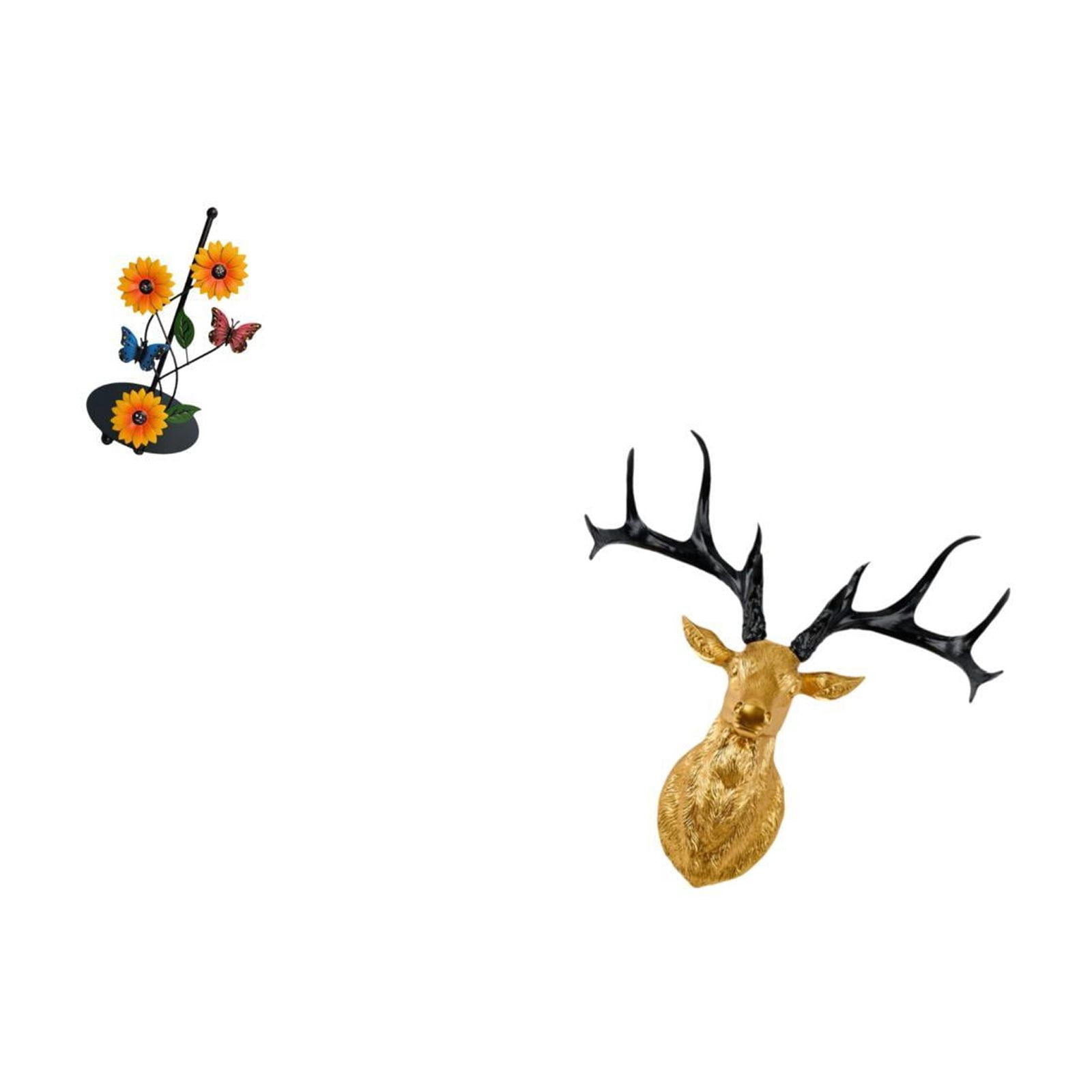 Fiocias Toilet Paper Holder Paper Towel Holder Countertop Kitchen Roll Holder Deer Head Statue Iron Material Suitable for Room Office Bedroom G