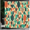 thumbnail image 4 of Ambesonne Retro Shower Curtain, Circles Triangles Squares, 69"Wx84"L, Multicolor, 4 of 5