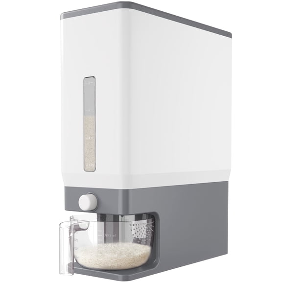 Lifewit Rice Dispenser 25 lbs, Rice Storage Container Moisture Proof with Measuring Cup, BPA-Free, Gray
