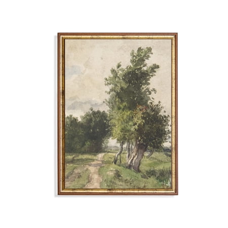 Vintage Forest Landscape Art Poster Antique Farmhouse Decor Unframed Paper Print