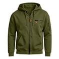 thumbnail image 5 of Men's Hooded Sweatshirt With Zipper Solid Long Sleeved Cardigan Casual Fashionable Coats, 5 of 8