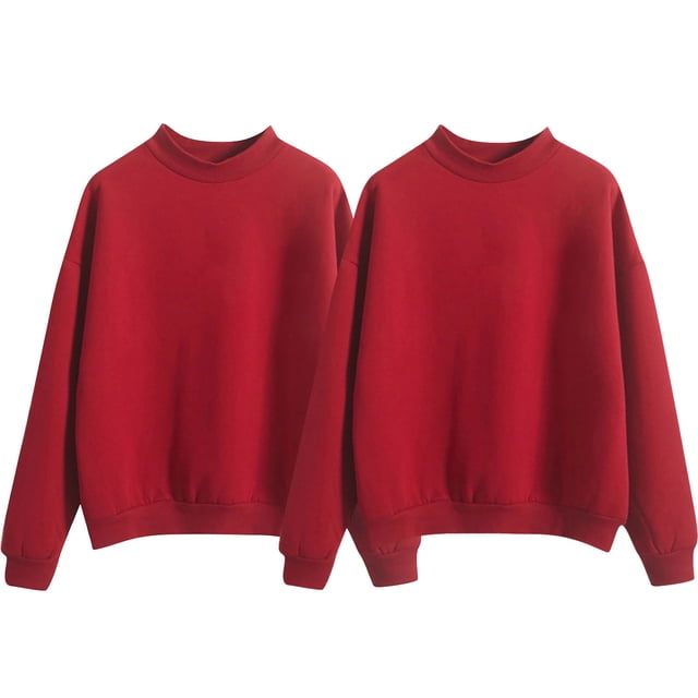 Two Piece Solid Color Fleece Lined For Women Loose And Thick Baseball With Small High Collar For Autumn And Winter.
