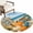Coastal Blue, Amber Orange, variant on Small Round Rug 3Ft, Coastal Pumpkins Non-Slip Washable Circle Rugs Carpet, Fall Vintage Nautical Starfish Beach Waves Indoor Outdoor Rug Floor Mats Throw Runner for Bedroom Living Room Bathroom