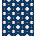 thumbnail image 3 of Sports Duvet Cover Set, Baseball Patterns on Vertical Striped Background Stars Design, Decorative 3 Piece Bedding Set with 2 Pillow Shams, King Size, Night Blue Red White, by Ambesonne, 3 of 3
