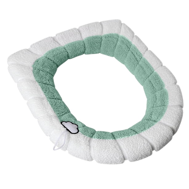 pstuiky Asiento de inodoro para las cuatro estaciones, acolchado, con asa, anillo de inodoro de invierno, lavable, resistente al desgaste.