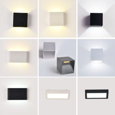 12W LED Wall Lamp Modern Up Down Sconce Lighting Rectangle Bedside Corridor Lamp 