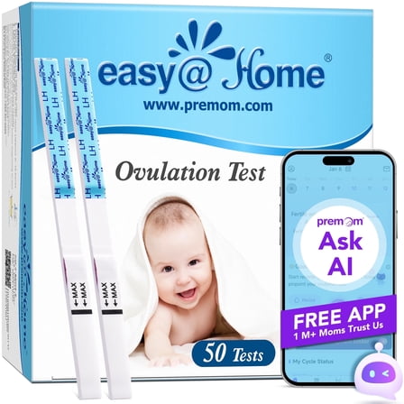 Easy@Home Fertility Tracker - 50 Ovulation Test Strips Kit, LH Peak Detection, 5mm
