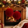thumbnail image 5 of 6 Inch Velvet Christmas Balls, Velvet Xmas Tree Ornaments Balls Decorations Hanging Flocked Ornaments for Christmas Tree Home Garland Holiday Party Decor (Wine, 1Pc), 5 of 5