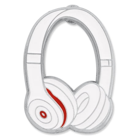 PinMart's Headphones Music Trendy Enamel Lapel Pin - White