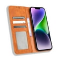 thumbnail image 5 of SaniMore iPhone 14 Plus 6.7" 2022 Case, Magnetic Folio PU Leather Cover with Card Slots Cash Pocket Stand Feature Full-body Protctive Shockproof Anti-fall Business Wallet Retro Shell, Brown, 5 of 6