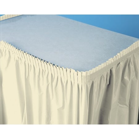 

Party Central Pack of 6 Elegant Ivory Pleated Disposable Picnic Party Table Skirts 14