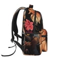 thumbnail image 5 of Lafuoo Colorful Flower German Shepherd Pattern Casual Backpack, Adjustable Shoulder Straps, Multi-pocket Student School Bag, Computer Backpack for Business, Travel-One Size, 5 of 6