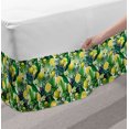 thumbnail image 2 of Nature Bed Skirt, Tropical Plants with Large Evergreen Leaf Lemon Botany Palm Jungle Graphic, Elastic Bedskirt Dust Ruffle Wrap Around for Bedding Decor, 4 Sizes, Yellow Forest Green, by Ambesonne, 2 of 2