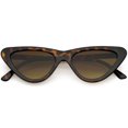 thumbnail image 1 of Women's Small Thick Cat Eye Sunglasses Neutral Colored Flat Lens 51mm (Tortoise / Amber), 1 of 4
