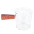 thumbnail image 1 of Taza de vidrio de doble boca con mango de madera Taza resistente al calor Utensilios de cocina para el hogar, 1 of 10