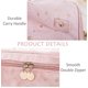 thumbnail image 5 of Velvet Makeup Bag with Handle Cosmetic Bags with Makeup Brush Holder Travel Make up Bag for Women, A Blue, 5 of 5