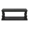thumbnail image 4 of Harper & Bright Designs Wood Vintage Coffee Table, Rectangular Center Table with Column Legs and Luxurious Pine Veneerfor Living Room, Black, 4 of 9