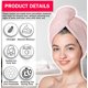 thumbnail image 4 of Toalla de Microfibra para Cabello 2 Pack; Secado de Pelo Rápido; Gorro Absorbente de Agua para Mujeres; Turbante Suave de Baño con Botones (Rosa + Azul), 4 of 4