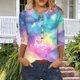 thumbnail image 1 of Tejiojio Womens Summer Crew Neck Casual T Shirt 3/ Length Sleeve Blouses Tops Athletic T-Shirt for Women Graphic S-3XL, 1 of 7