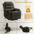 thumbnail image 2 of YSICK Small Power Lift Recliner Chair for Elderly with Remote Control Linen for Living Room,Black, 2 of 7
