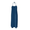 thumbnail image 4 of CALAFEBILA Maxi Dresses Women Plus Size Summer Beach Sleeveless Sun Dresses for Women Backless Solid Casual Crew Neck Full Length Dresses, 4 of 5