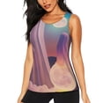 thumbnail image 2 of Picia Dreamy Moonlit Window Pattern Women's Workout Tank Top,Breathable Activewear,Slim Fit Athletic Top,Versatile Workout Moisture-wicking top-X-Large, 2 of 9