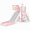 Pink, variant on DKMOCO 6-in-1 Toddler Slide, Climber Slide PlaySet with Basketball Hoop, Telescope & Anti-Slip Pads, Indoor Outdoor Playground Age 1-3, White Gray
