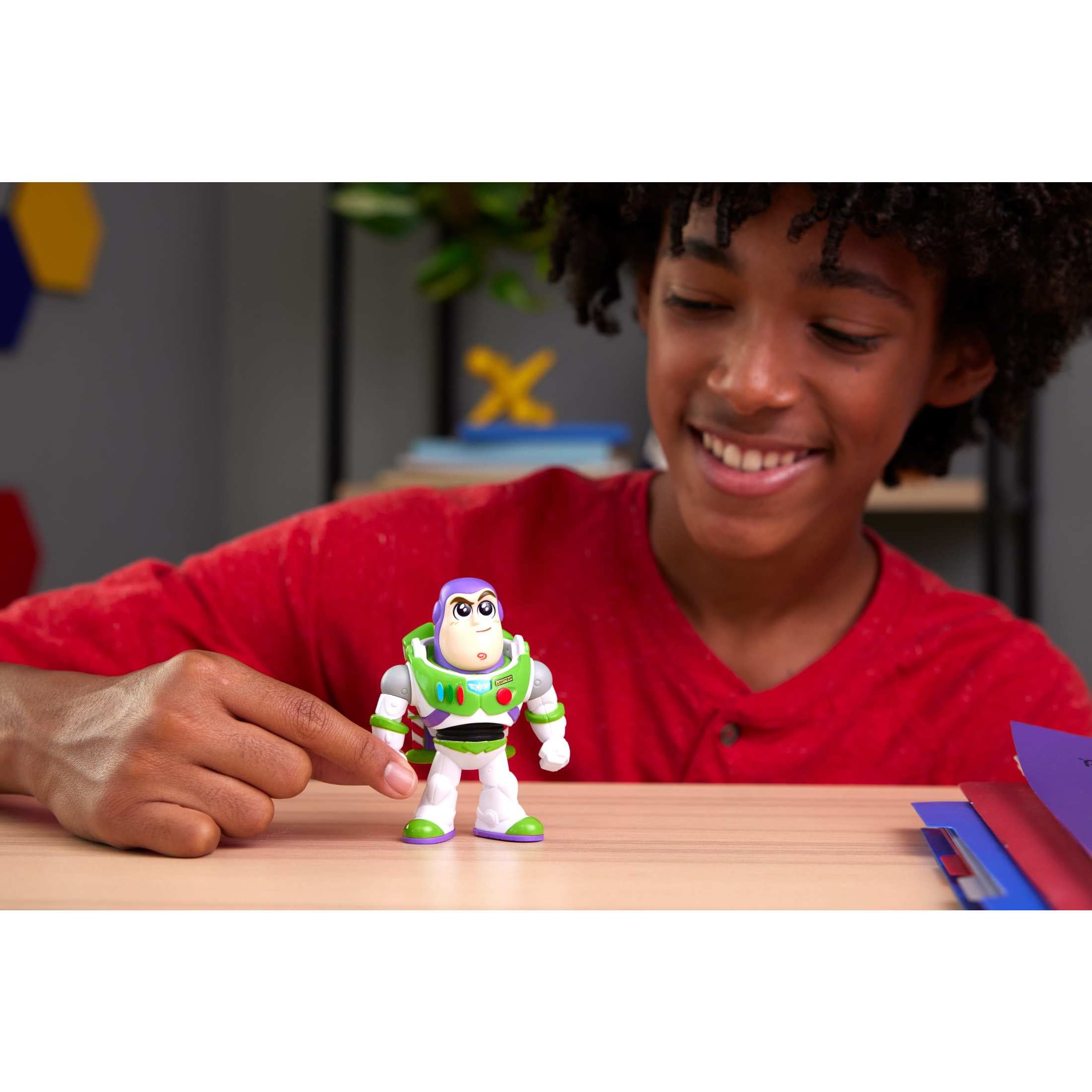 Disney and Pixar Click Figs Buzz Lightyear, Toy Story Small Movie Toy with Pop Up Action Move