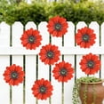 thumbnail image 2 of Outdoor Wall Decor Wall Art Metal Flowers for Outside Garden Decor for Outside 2 Pack Iron Daisys Hanging Ornament Courtyard Balcony Fence Patio Housewarming Birthday Gift Creative Ornament, 2 of 6