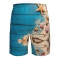 thumbnail image 6 of Kll Shells And Starfish Men'S Casual Summer Beach Shorts Hawaiian Shorts With Pockets-3x-Large, 6 of 9