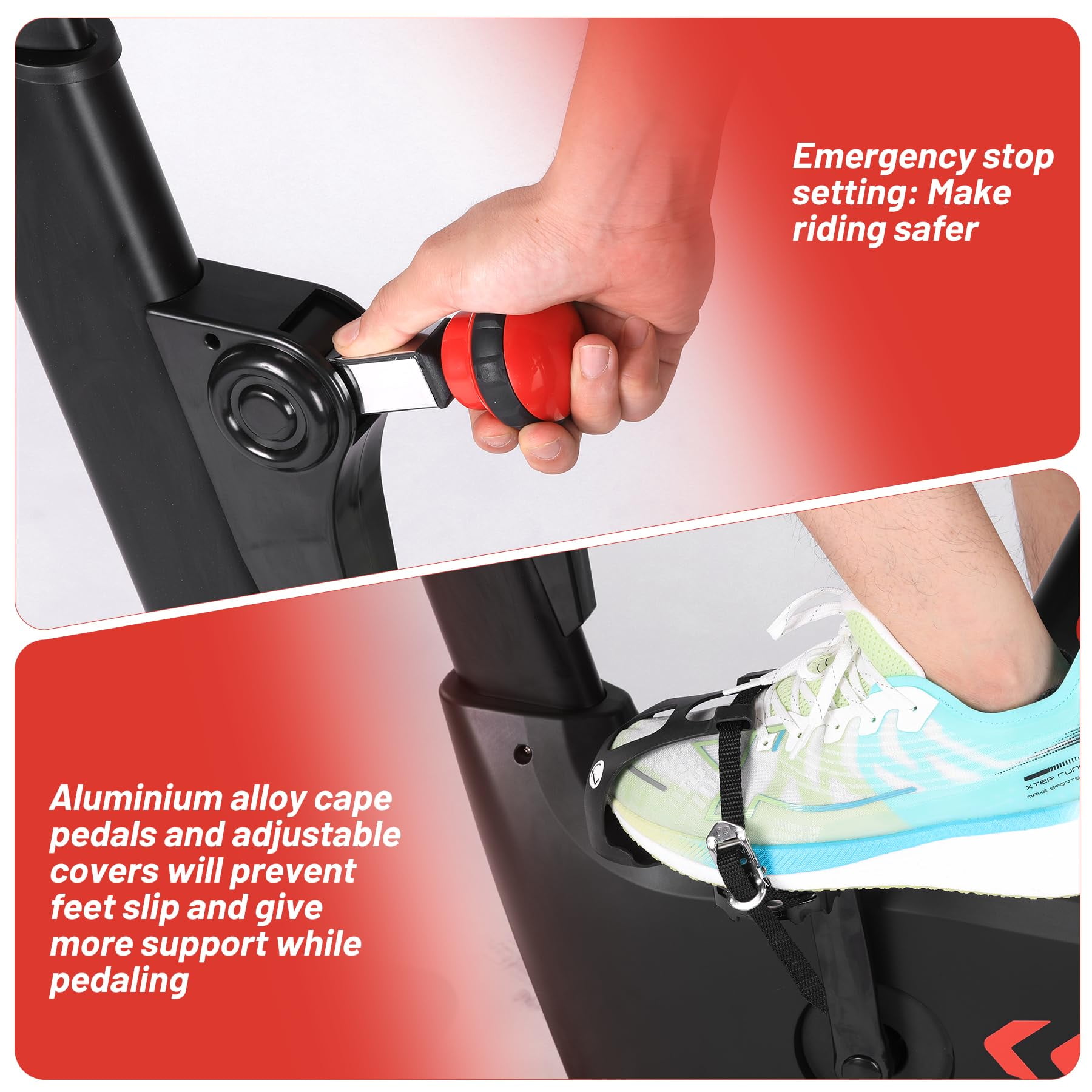 Exercise Bike, Stationary Bike with Shuttle Smart Knob,Electromagnetic Control Indoor Cycling Bike for Home with App, Cycle Bike with Ipad Mount & Seat Cushion,Rear Flywheel