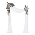 thumbnail image 4 of Fleurs Artificielles Arche Style Élégant Guirlande en Soie Style Simulation Feuilles Vertes Roses pour Réception de Mariage Violet, 4 of 7