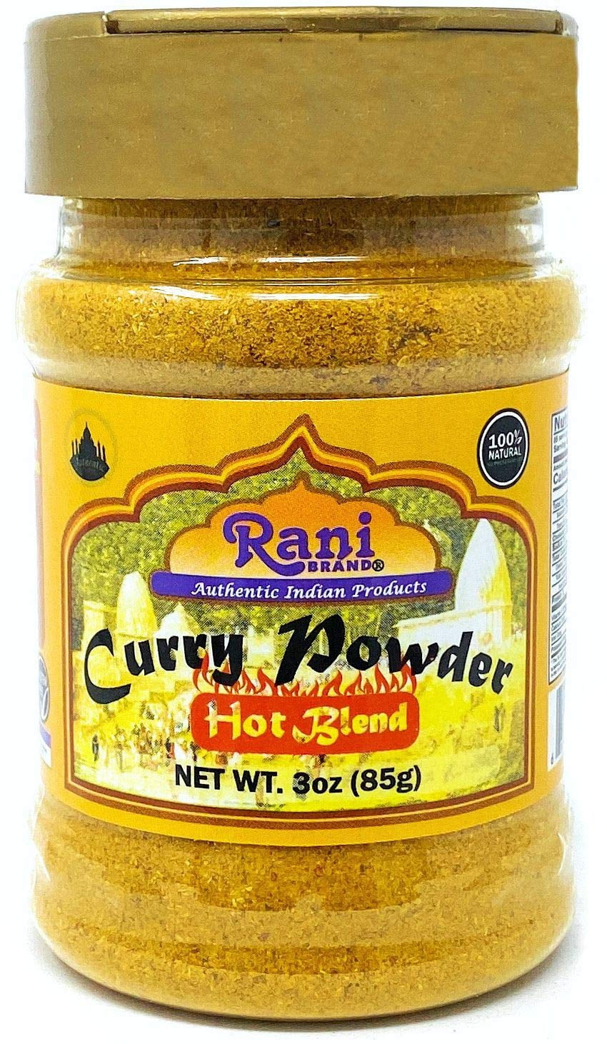 Rani Curry Powder Hot (11-Spice Authentic Indian Blend) 3oz (85g) PET Jar ~ All Natural | Salt-Free | Vegan | No Colors | Gluten Friendly | NON-GMO | Indian Origin
